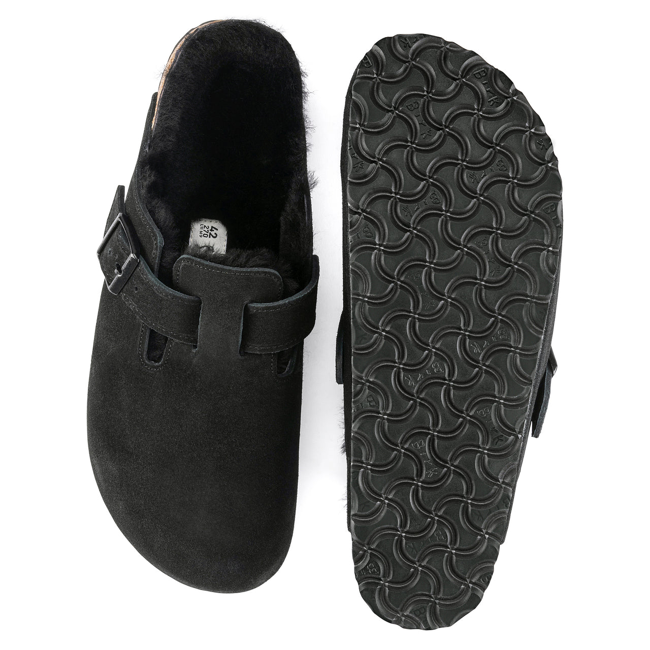 Boston Shearling Black Suede Leather/Shearling Regular