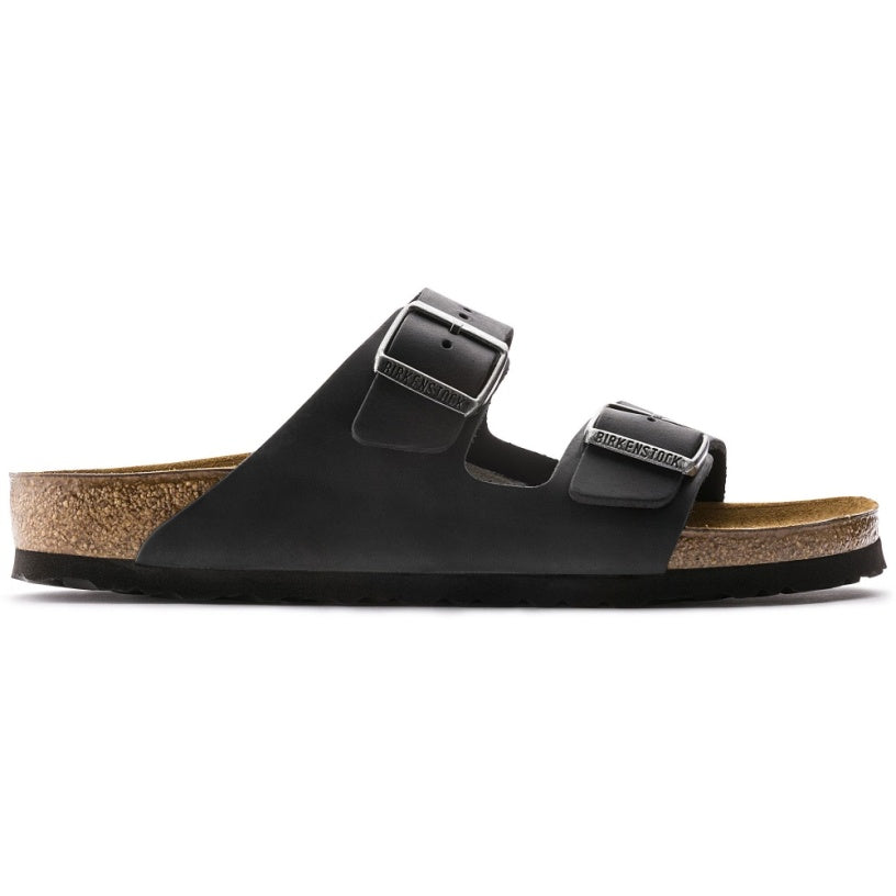 Birkenstock Arizona Black Sandal Oiled Leather Regular Fit