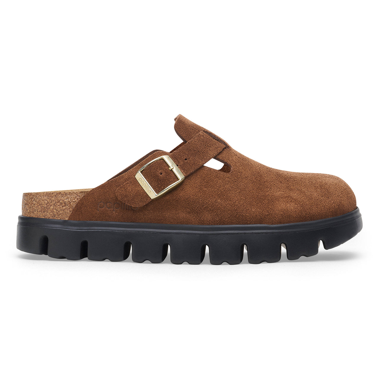 Boston Chunky Dark Tea Suede Leather Narrow
