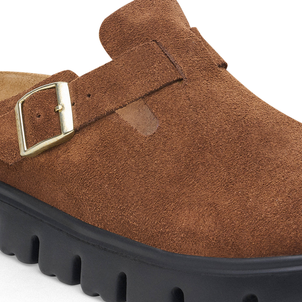 Boston Chunky Dark Tea Suede Leather Narrow