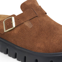 Boston Chunky Dark Tea Suede Leather Narrow