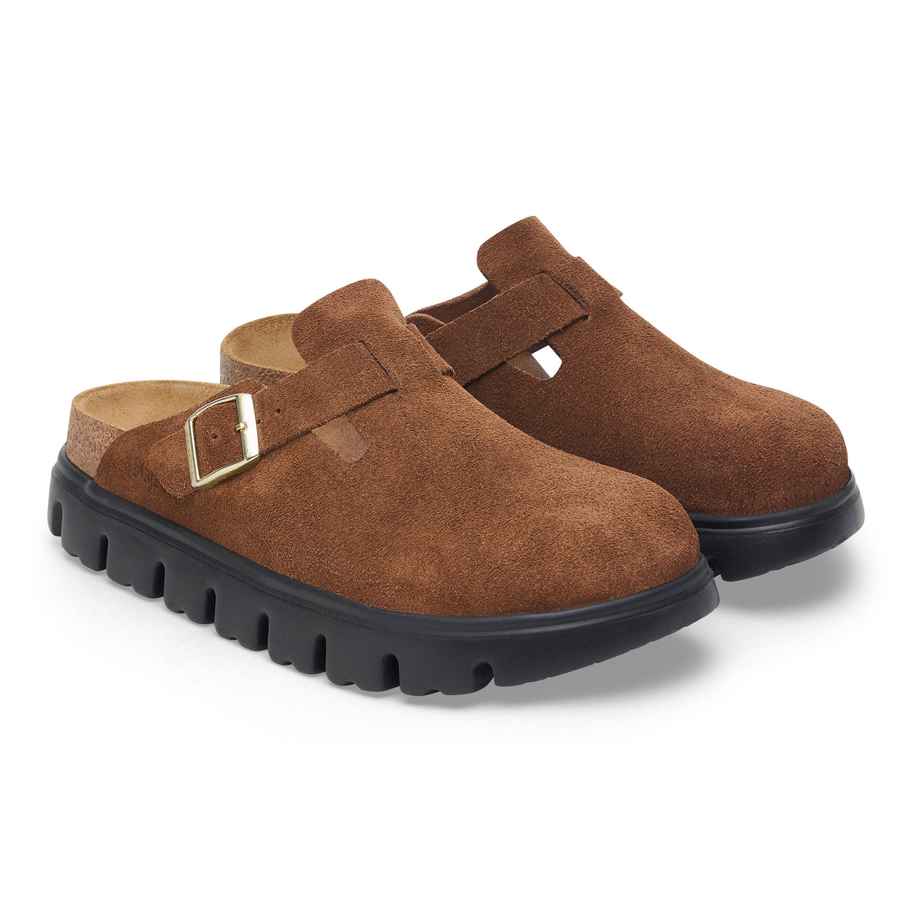 Boston Chunky Dark Tea Suede Leather Narrow