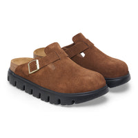 Boston Chunky Dark Tea Suede Leather Narrow