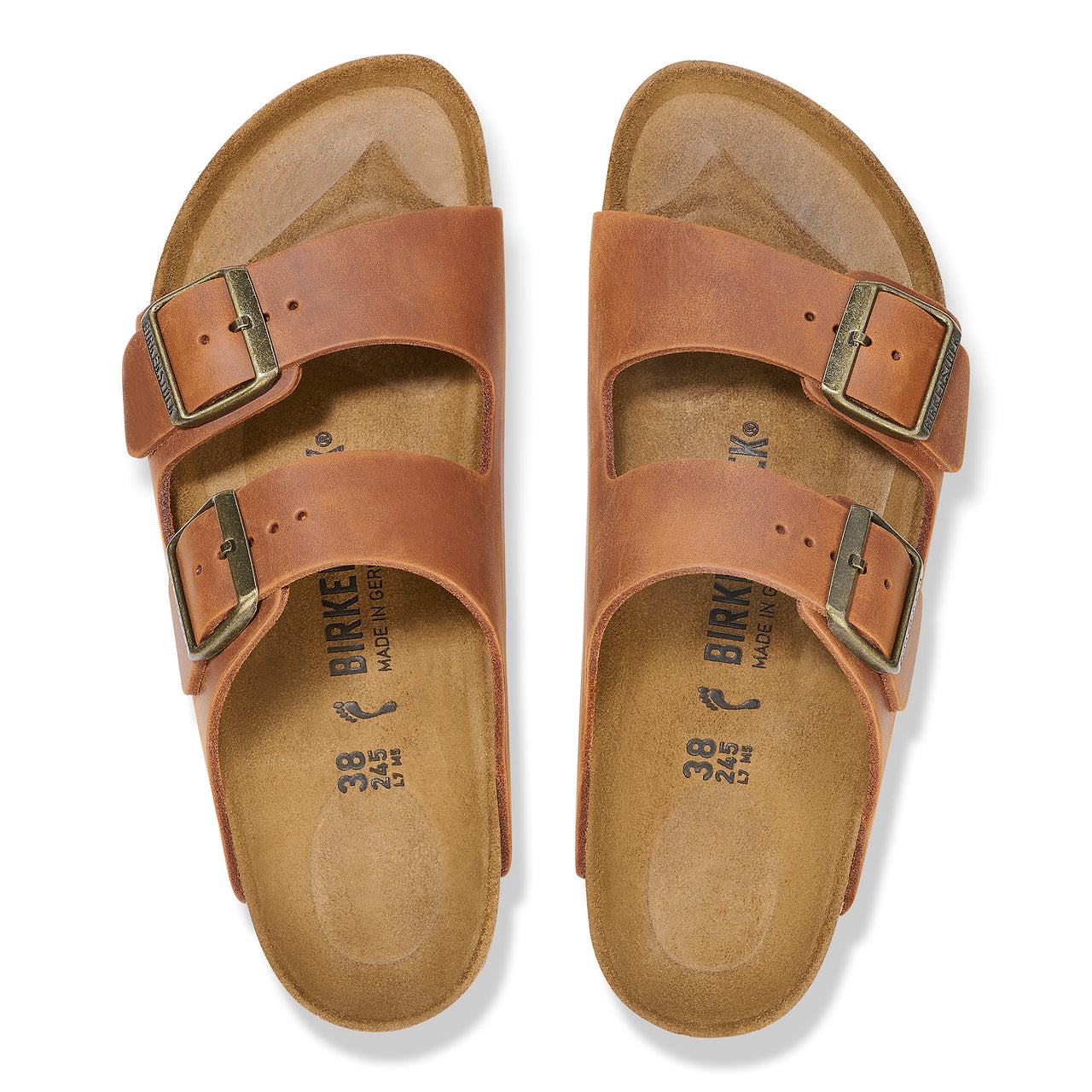 Arizona Sandal Cognac Oiled Leather Narrow