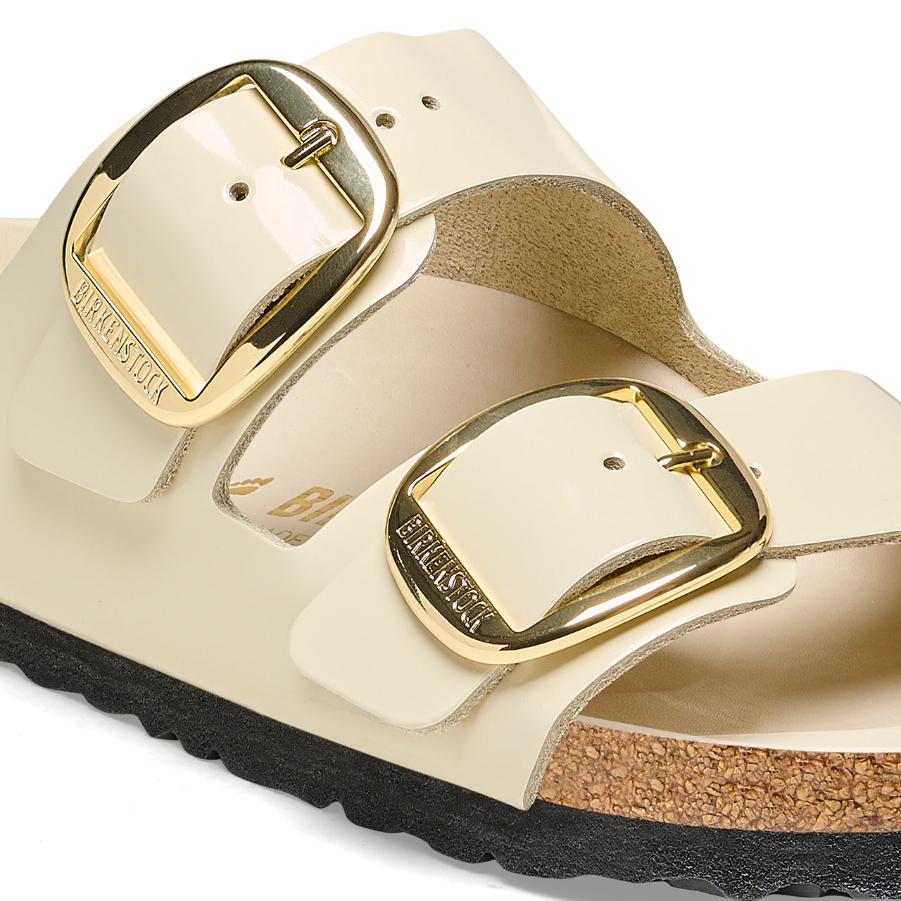 Arizona Big Buckle Ecru Sandal Patent Leather Regular