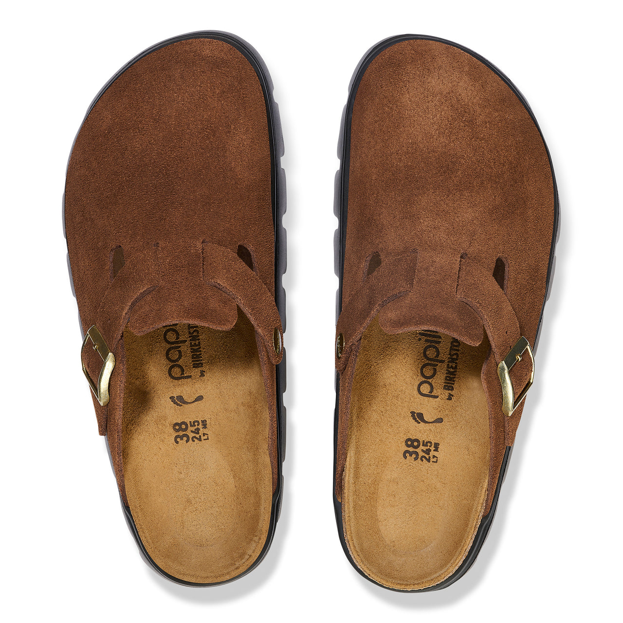 Boston Chunky Dark Tea Suede Leather Narrow