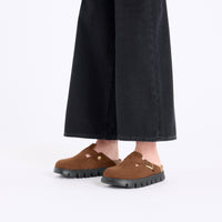 Boston Chunky Dark Tea Suede Leather Narrow