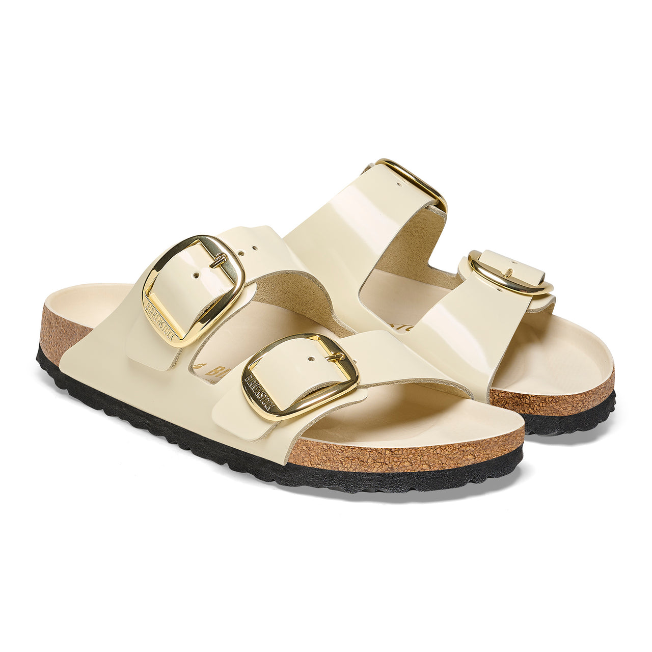 Arizona Big Buckle Ecru Sandal Patent Leather Regular