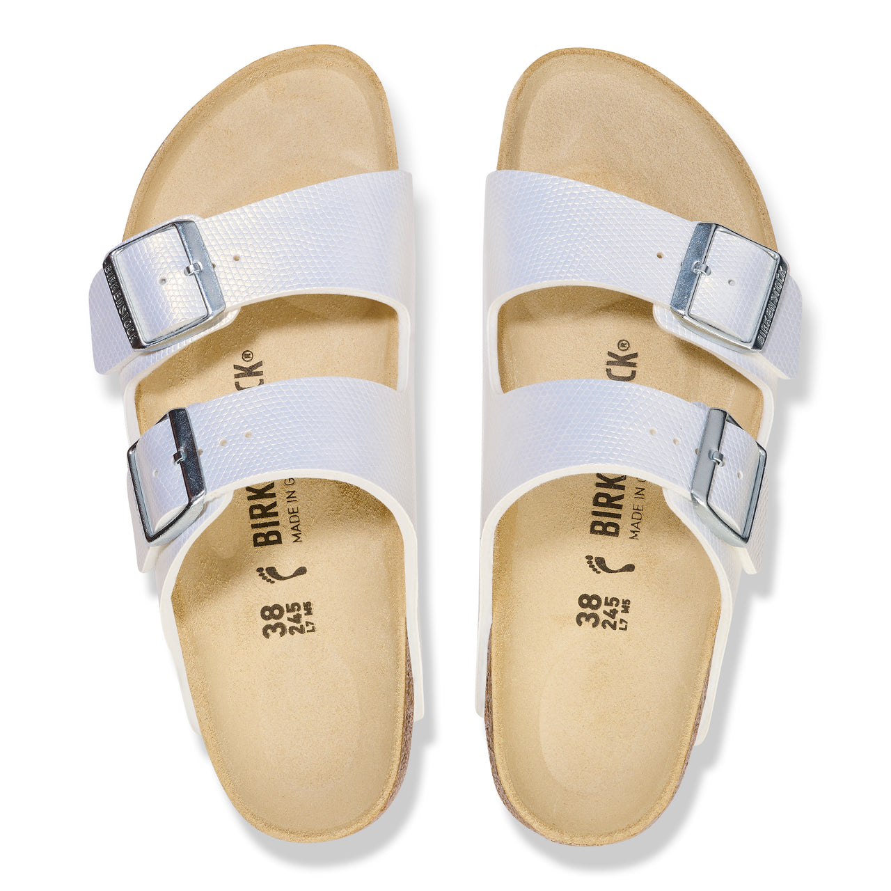 Arizona Sandal Shiny Embossed White Embossed Regular
