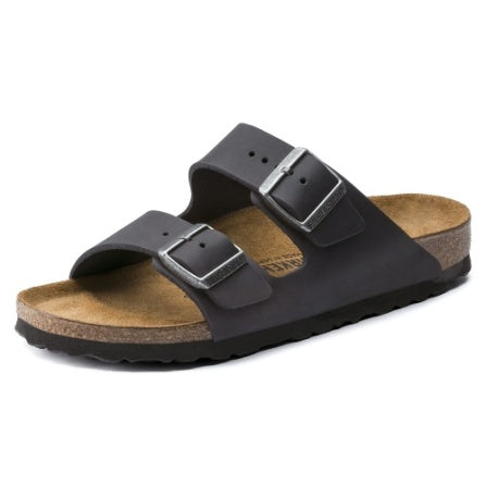 Birkenstock Arizona Black Sandal Oiled Leather Narrow Fit