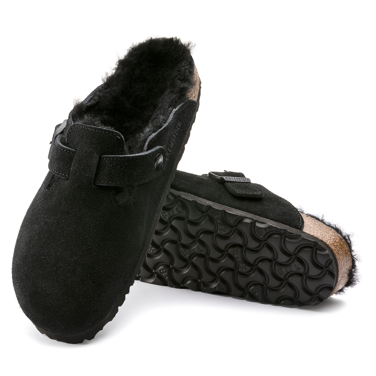 Boston Shearling Black Suede Leather/Shearling Regular