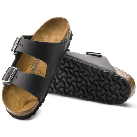 Birkenstock Arizona Black Sandal Oiled Leather Narrow Fit