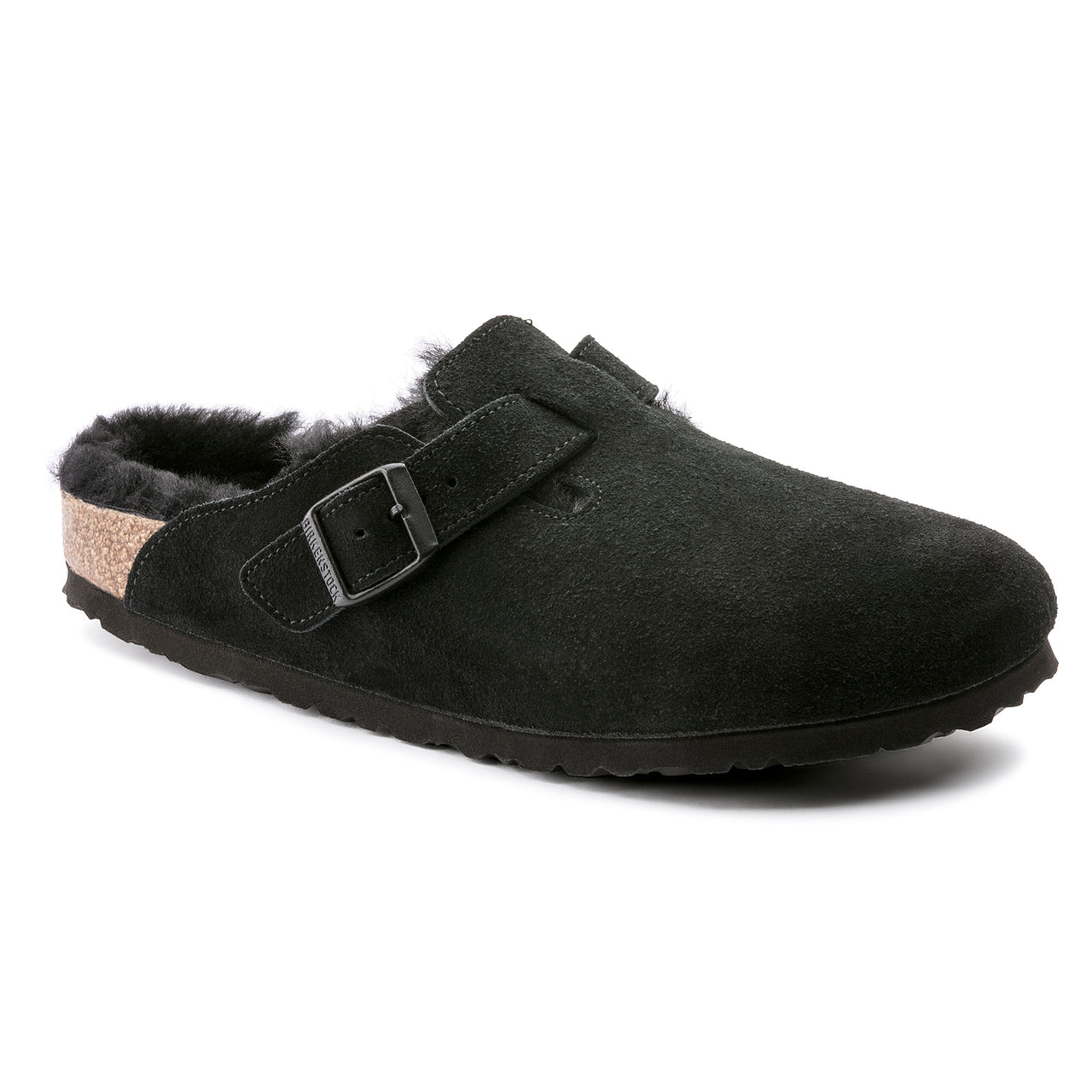 Boston Shearling Black Suede Leather/Shearling Regular