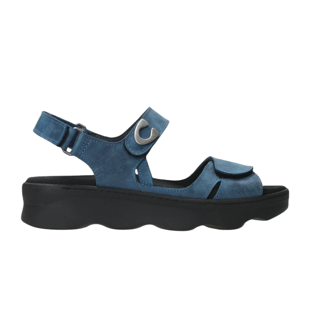 Wolky Atlantic Blue Medusa Leather Sandal